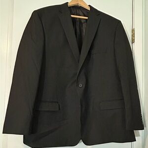 Van Heusen Classic Three Piece Black Men's Suit Jacket Size 52R